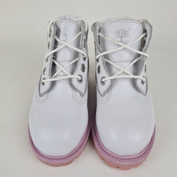 Timberland 6In Classic TODDLER Casual Boots Outdoors White Leather - Picture 5 of 9